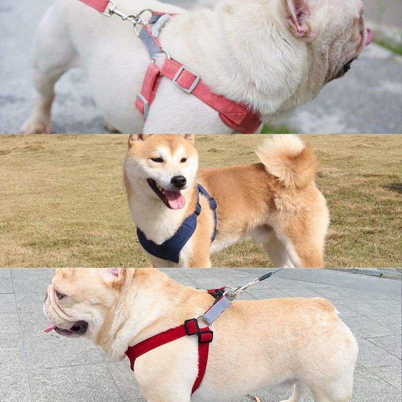 Soft No Chocking Pet Harness Two Colors Dog Harness Set