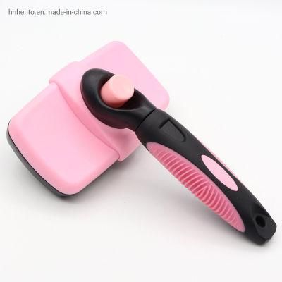 Factory Hot Selling Easy Using Dog Brush for Shedding Dog Hair Brush Pet Grooming Comb with Self Cleaning Botton