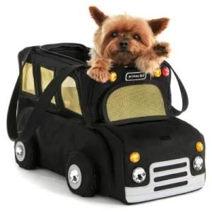 Fashion Outdoor Travel Handbag Bus Design Puppy Dog Pet Carrier Bag