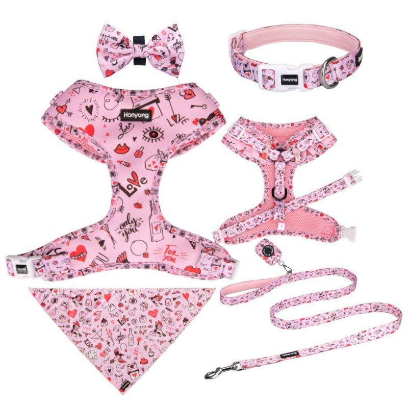 2022 Newest Comfortable Wholesale Neoprene Adjustable Design Custom Dog Harness with Matching Pet Products