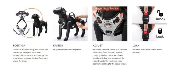 High Resistance to Tear Reflective Oxford Material Soft Vest Pet Harness