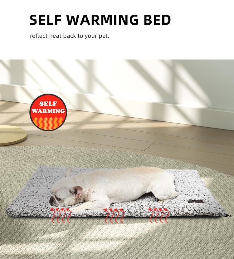 Anti-Skid Bottom Self Warming Pet Bed PP Cotton Dog Cushion