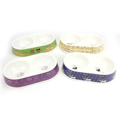 New Style Eco-Friendly Bamboo Fiber Pet Bowl (Double Bowl)