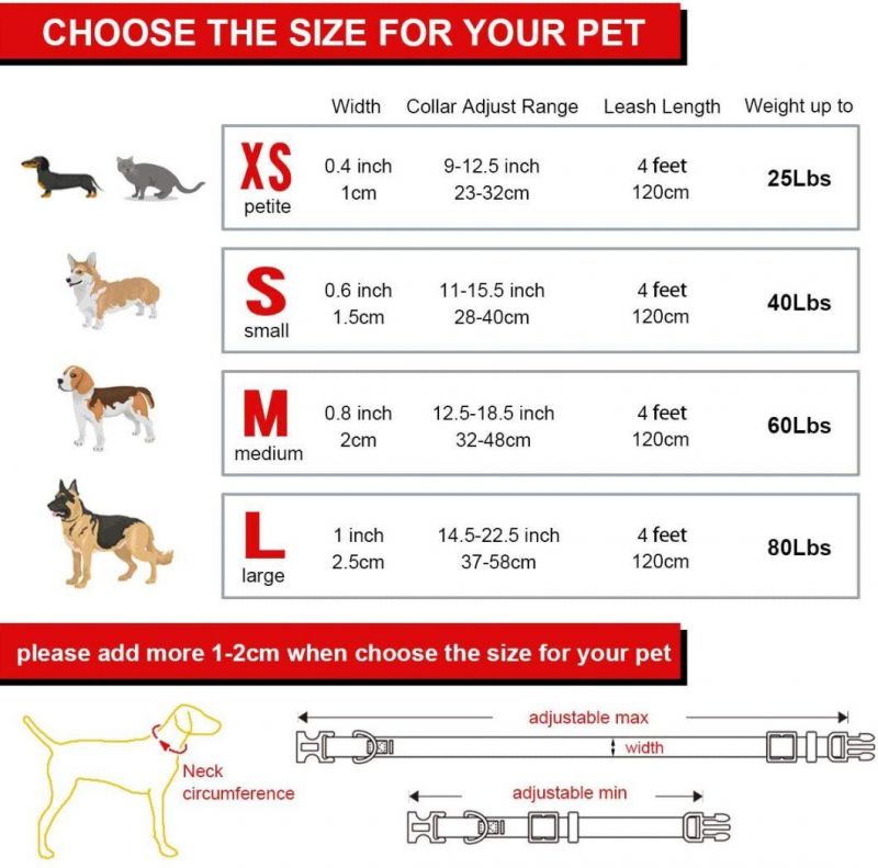 Classic Solid Colors Dog Collar and Leash Set