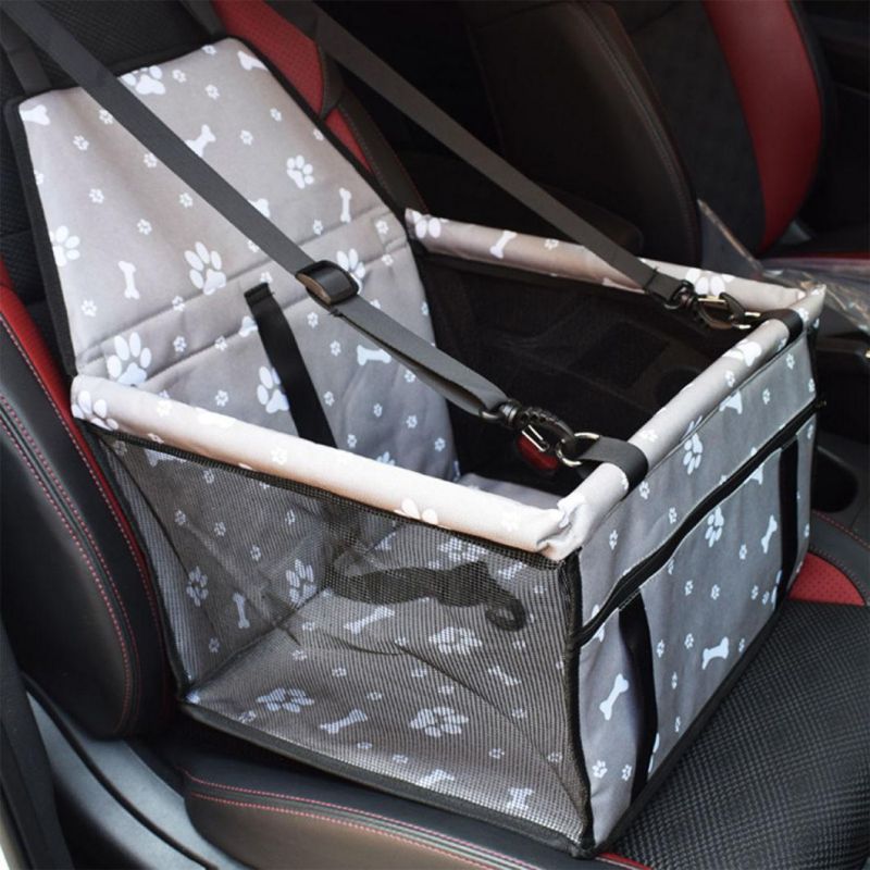 Pet Car Booster Dog Car Seat with Cute Pet Paw Pattern