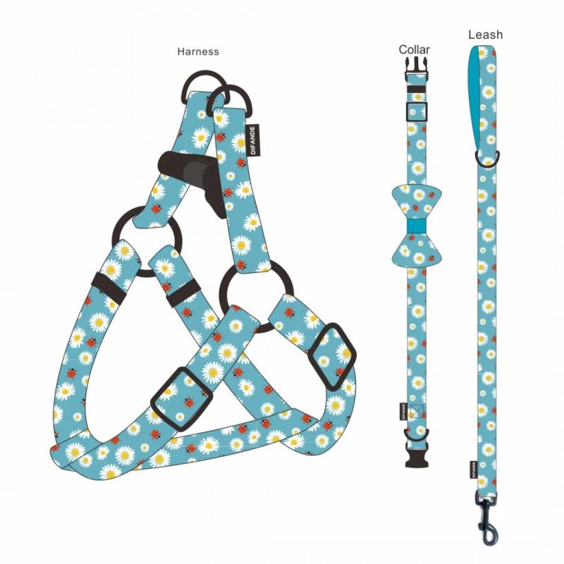 Amazon Hot Selling Luxury Brand Adjustable Breathable Pet Dog Harness Leash Set