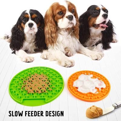 Round Silicone Pet Supplies Food Licking Pad Slow Feeder Dog Cat Mat with Suction Cup