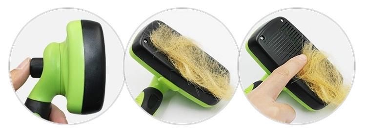 Dog Cat Long Pin Self Cleaning Soft Slicker Hair Brush