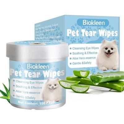 Biokleen OEM Custom Puppy Vitamin E Disposable Natural Cat Sanitary Ear Eye Organic Pet Tear Stains Removing Wipes