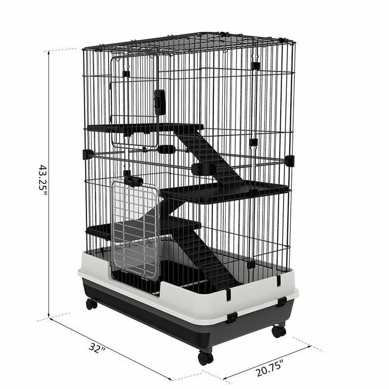 Cadiz 4-Level Indoor Small Animal Cage with Wheels