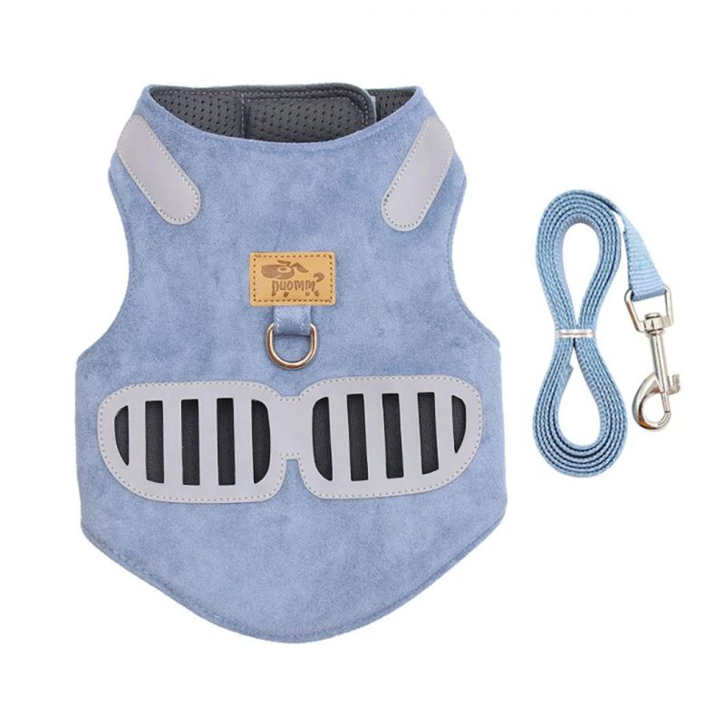 Soft Suede Reflective Breathable Dog Harness Set