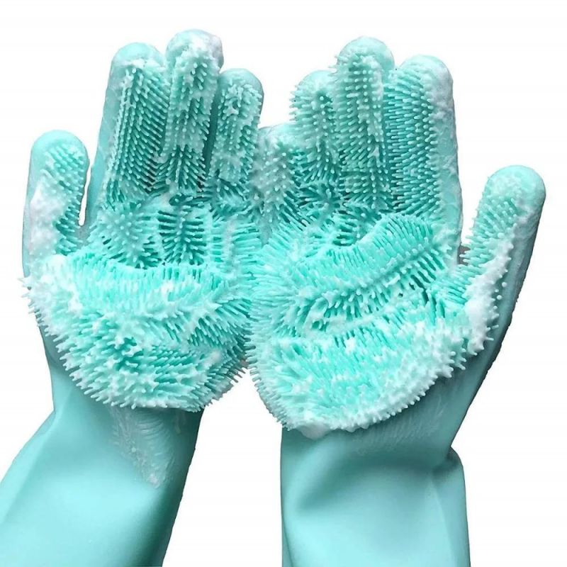 Reusable Dishes Car Bathroom Washing Pet Bathing Gloves  Silicone Washing Glove