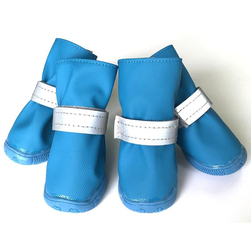 Waterproof Dog Shoes Small Dog Anti-Slip Rain Boots with Reflective Straps and Keep Warm Paw Protector for Dogs Walking Outdoor