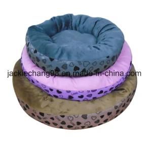 Round Shape Offset Printed Micro Mink Bed for Dog