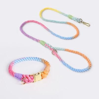 Custom Pet Leash Comfortable Dog Rope Leash Dog Metal Accessories Collar and Leash Set