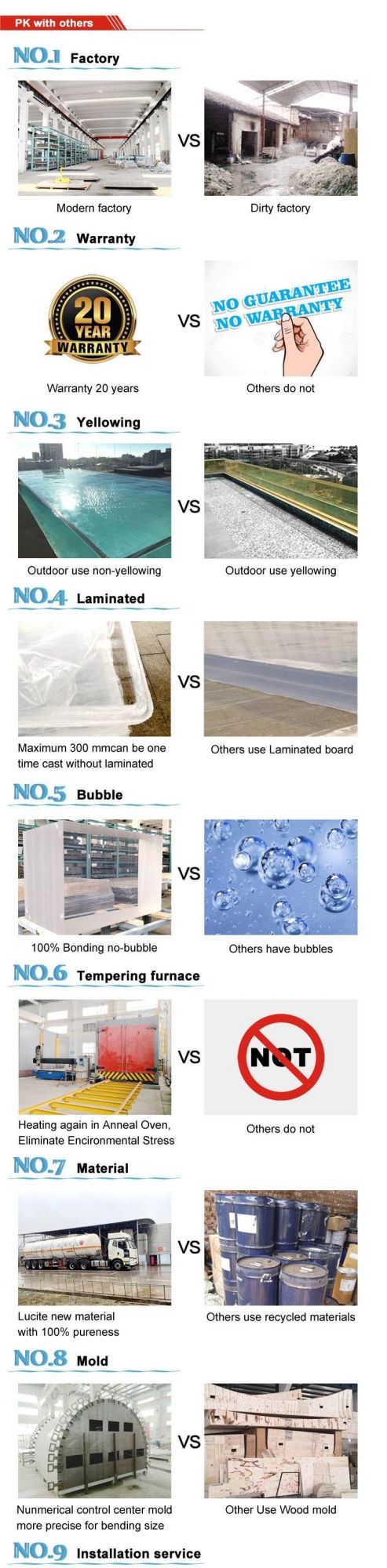 Customized Large Transparent Aquarium Plexiglass Aquarium Tunnel