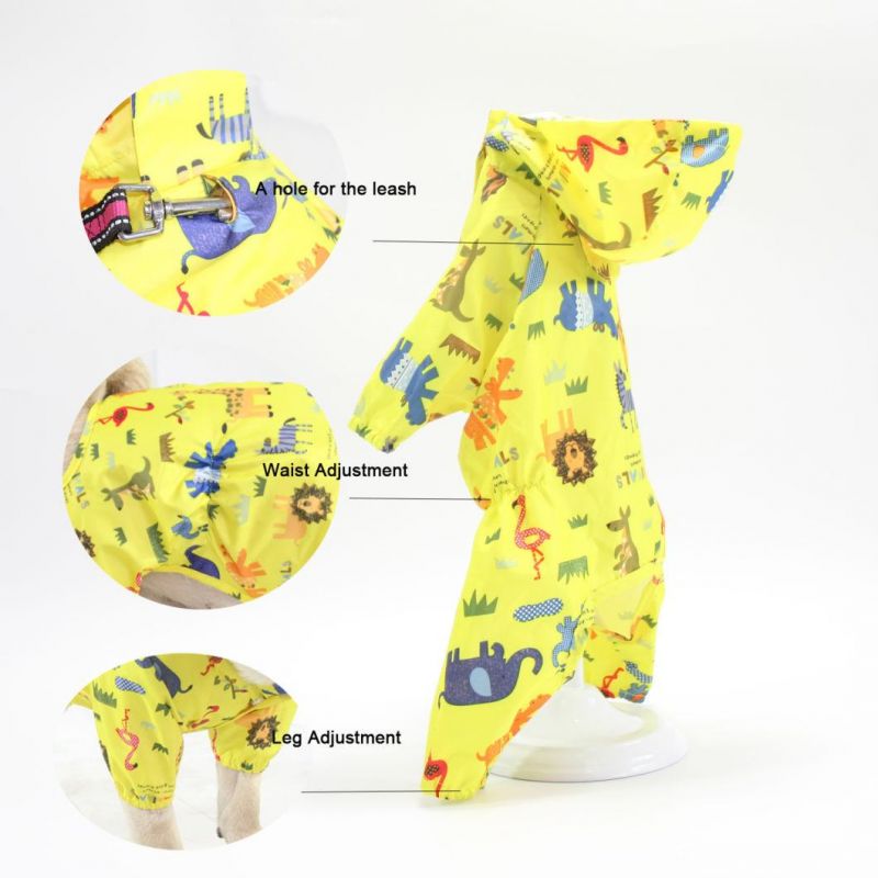 Good Quality Colorful Print Cute Pet Recycled Pet Raincoat Hoodie