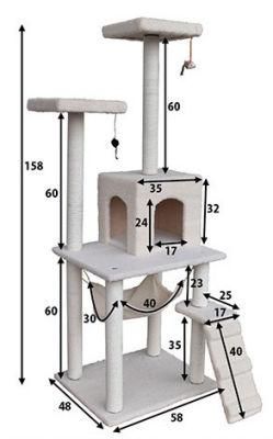 High Quality Wooden Big Cat Tree Wood Scratcher Large Cat Tower Tree House