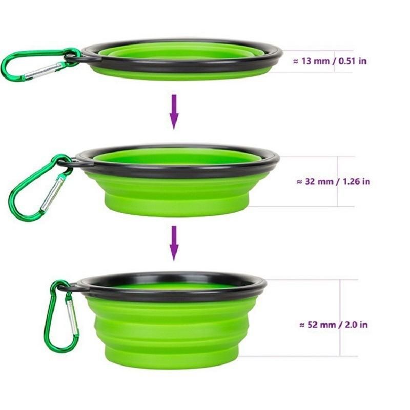 Silicone Food & Water Bowls for Pet Foldable Collapsible Bowl