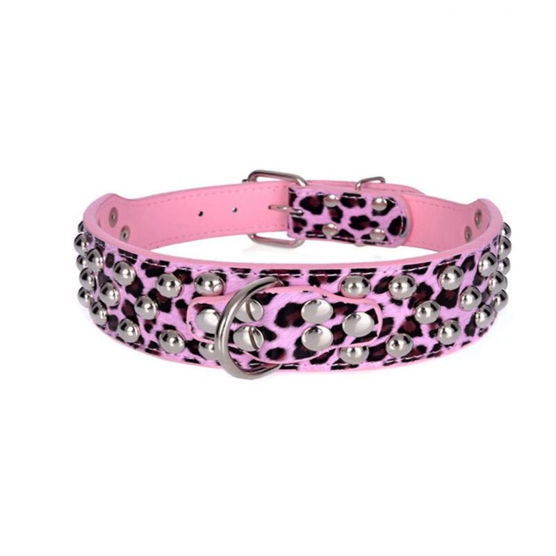 Dog Collar with Rivet Crocodile Print PU Pet Collar