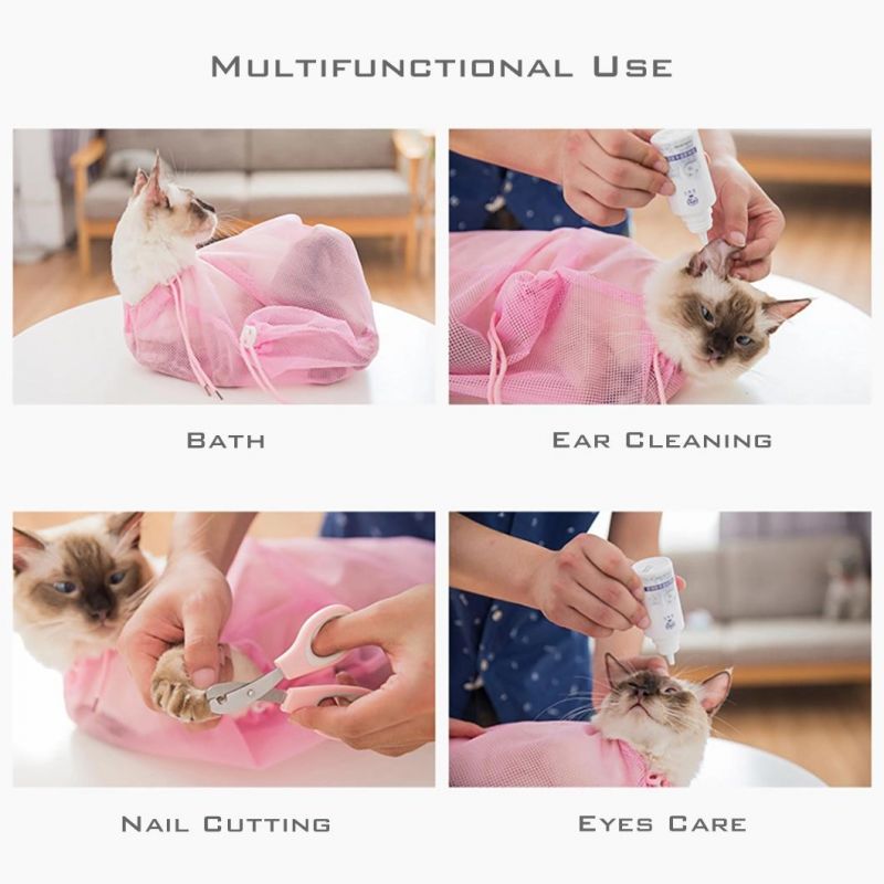 Cat Grooming Bag Biting & Scratching Resisted for Bathing Injecting Examining Nail Trimming Mokofuwa Pet Accessories