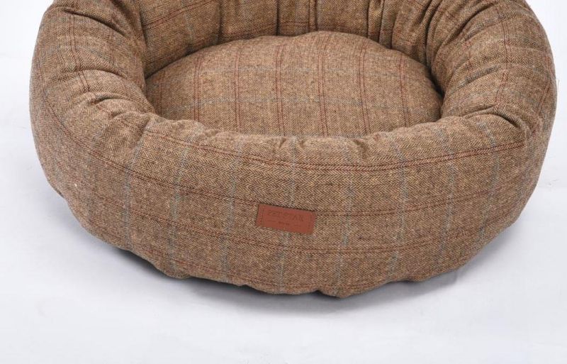 Luxury Comfortable Worsted Fabric Pet Cat Dog Round Bed
