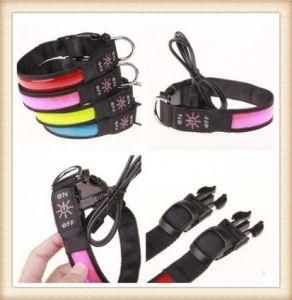High Quality USB Reflective Dog Collar/ LED Dog Collar (KC0117)
