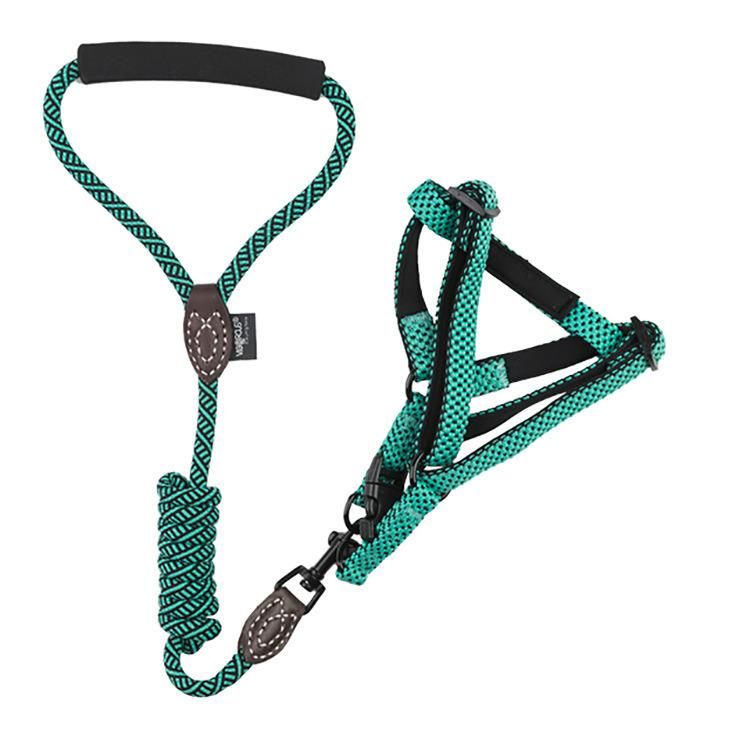 Wholesale Rainbow Jacquard Relective Pet Accessories Dog Harness Dog Leash Pet Product