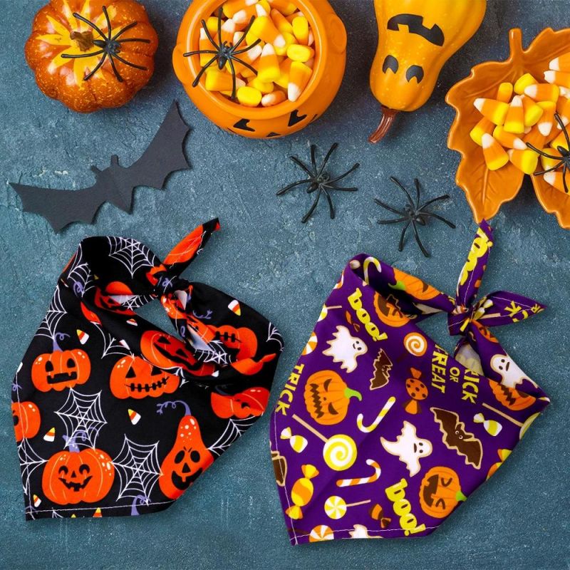 Halloween Dog Bandana, , Pet Kerchief Scarf Dog Triangle Bibs Washable Cat Scarf Accessories for Halloween Holiday Christmas