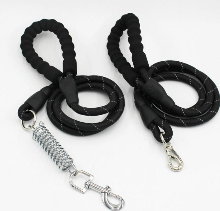 Reflective Spring Explosion-Proof Shock-Absorbing Nylon Pet Dog Leash
