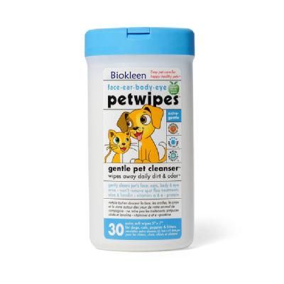 Biokleen Portable Biodegradable Pet Teeth Wipe Hypoallergenic Cat Sanitary Ear Eye Organic Pet Grooming Wipes