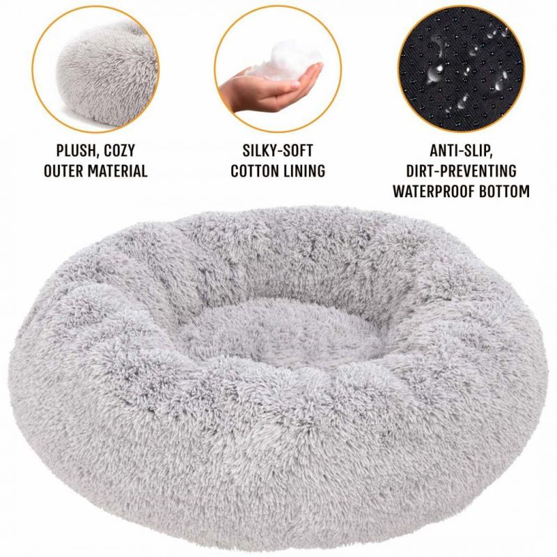 2022 Custom Design Washable Plush Calming Marshmallow Cuddler Nest Soft Fuzzy Eco Friendly Pet Cat Dog Bed Luxury Dog Bed