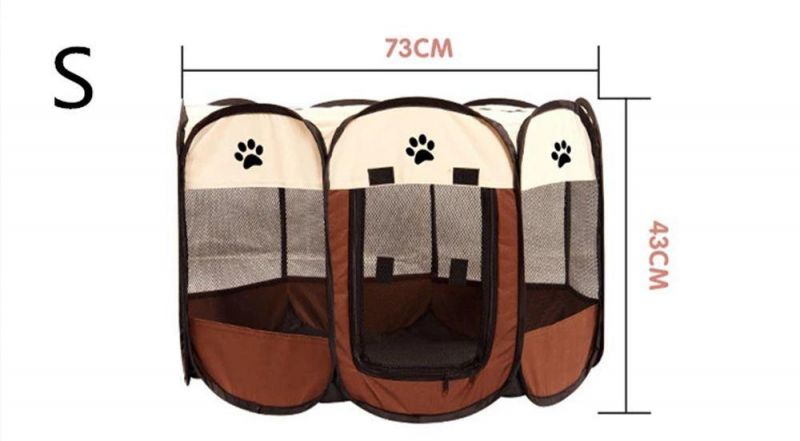 Portable Foldable Dog Cage Pet Tent Houses Puppy Kennel Easy Operation Octagon Fence