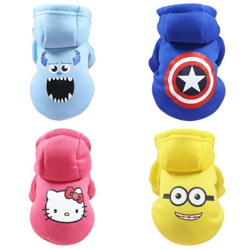 Winter Warm Clothes Dog Accessories Hoodie Cotton Cartoon Pet Clothing