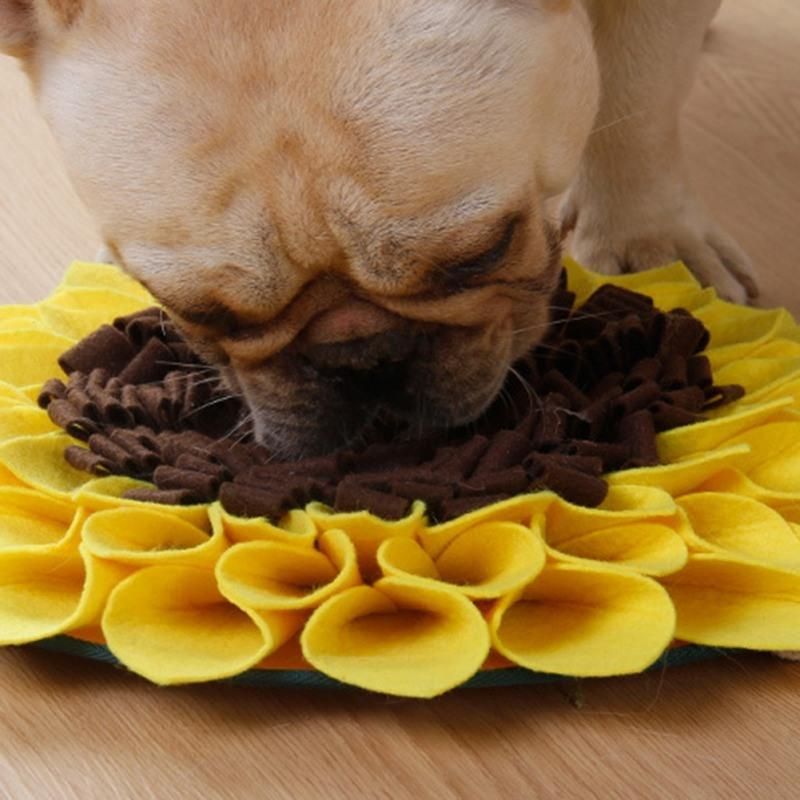 Pet Dog Snuffle Mat Nose Smell Training Sniffing Pad Feeding Bowl Sunflower Puzzle Toy