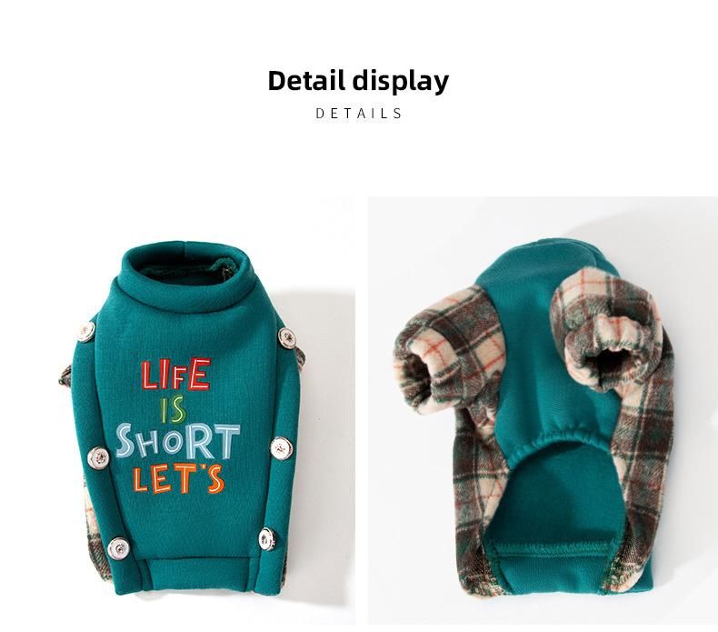 Ropa De Mascotasfleece Polartec Thicken Buttons Design Warm Dog Jacket Coat Costume Winter Dog Clothes