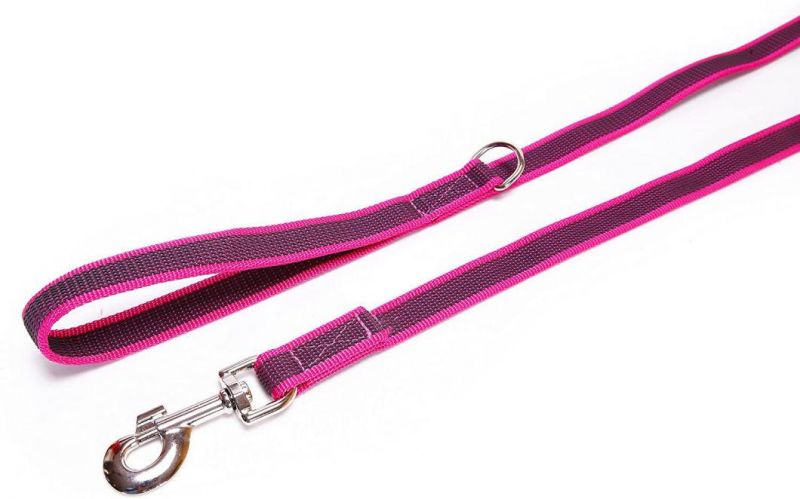 6 FT Dog Lead for Running Pink-Gray Strong Nylon Rope Non Slip Rubber Stitch