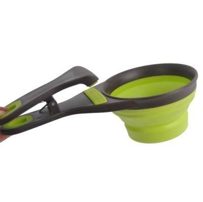 Dog Cat Collapsible Food Scoop, Food Measuring Cup, Bag Clip
