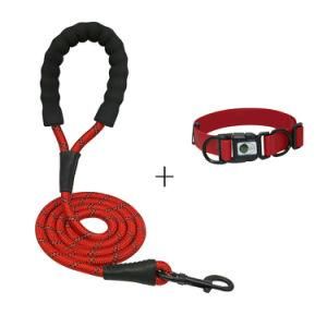Dog Leash and Collar Set Red M