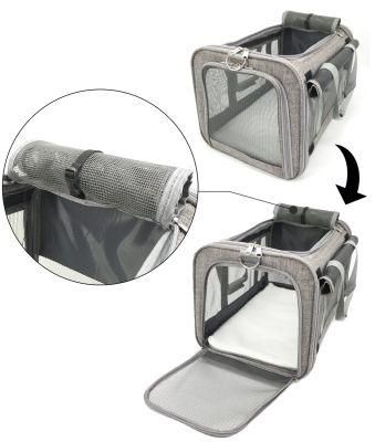 Large Space Portable Breathable Gray Outdoor Travel Bag Pet Car Carrier