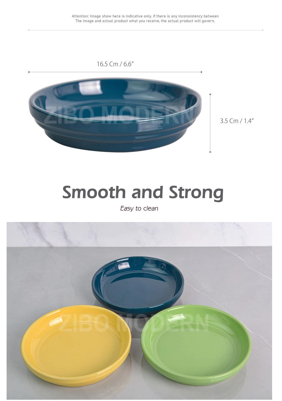 6.6 Inch Colored Stoneware Heavy Enough Cat Food Dish - Kitty Food Plate