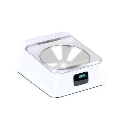 Highend ABS White USB Charge Battery Power Digital Display Microchip Pet Slow Feed Bowl Dog Bowl for Cat with Auto Cover