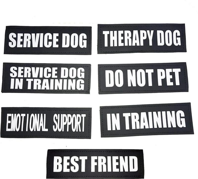 Reflective Dog Harness Patches with Hook Backing Service Dog, Service Dog in Training, Do Not Pet, Emotional Support, Therapy Dog, Best Friend,