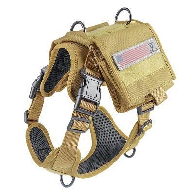 Manufacturer Custom K9 Nylon Large Medium Adjustable Tactical Dog Harness Safety Vest with Handle