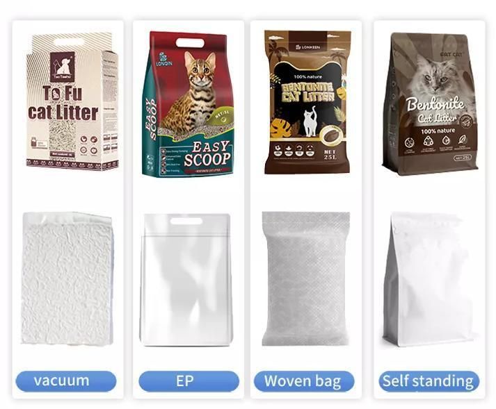 Food Grade Pet Tofu Cat Litter Soluble in Water Quickly Absorb Water Custom Flavor Flushable Bentonite Tofu Cat Litter