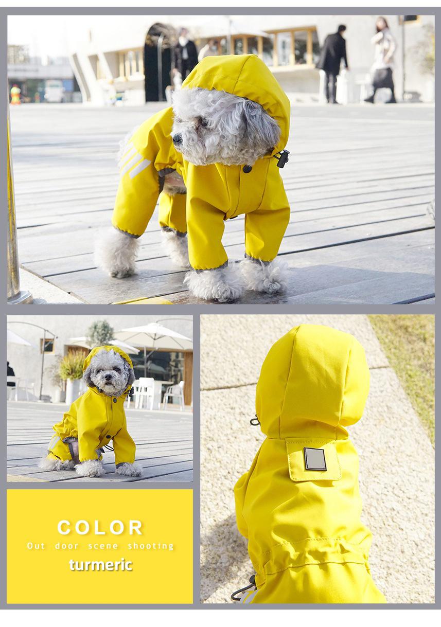 Multicolor Style All Inclusive Waterproof Rain Jumpsuit Large Dog Raincoat PU OPP Bag Fashion BSCI Pet Apparel & Accessories /