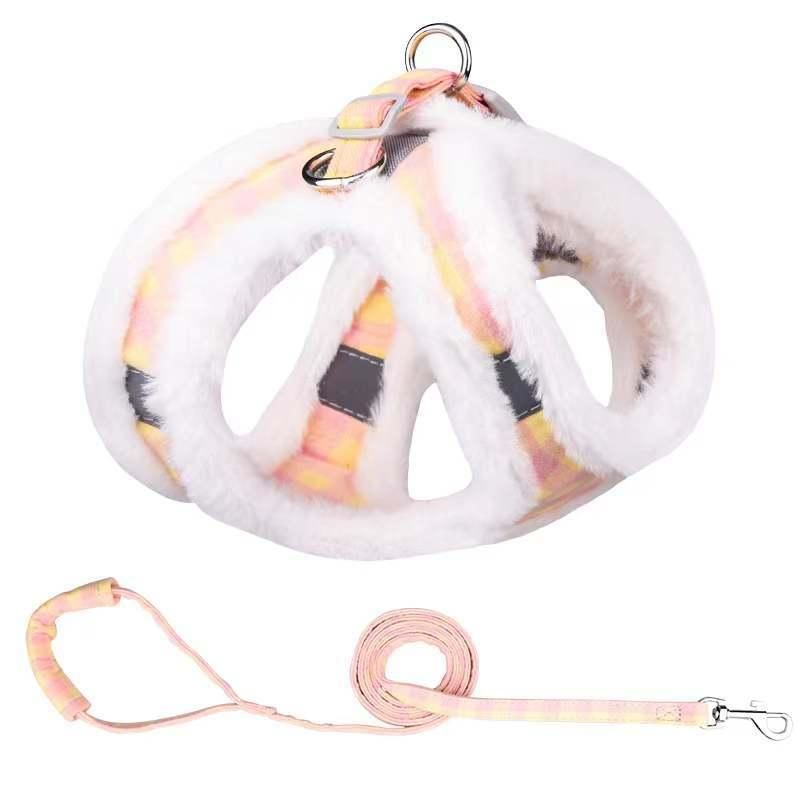 Hot Selling Multi Color Suede Fabric Retractable No Pull Dog Harness and Leash Set