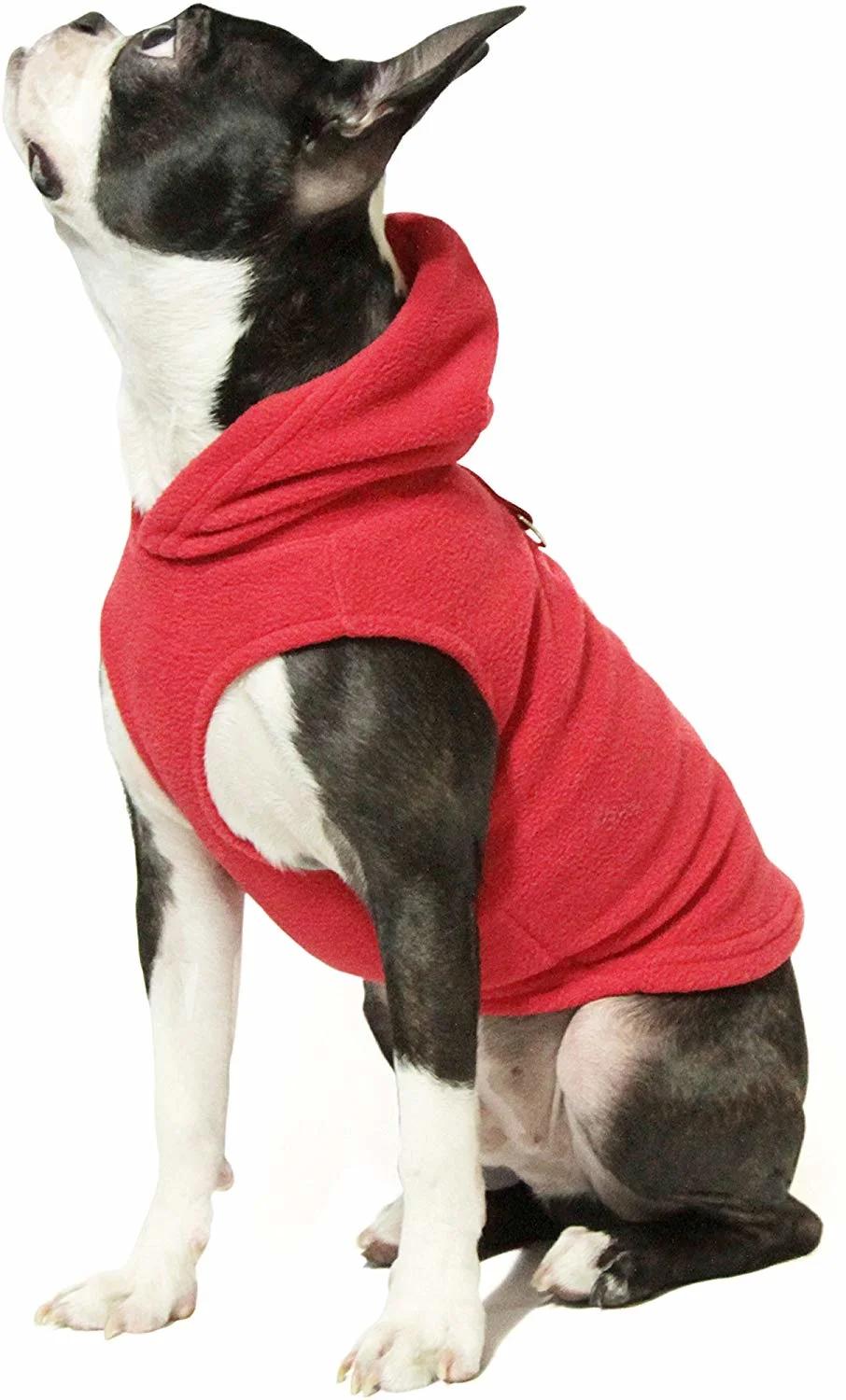 Puppy Sweater Dog Fleece Sweater with Hat & Leash Ring