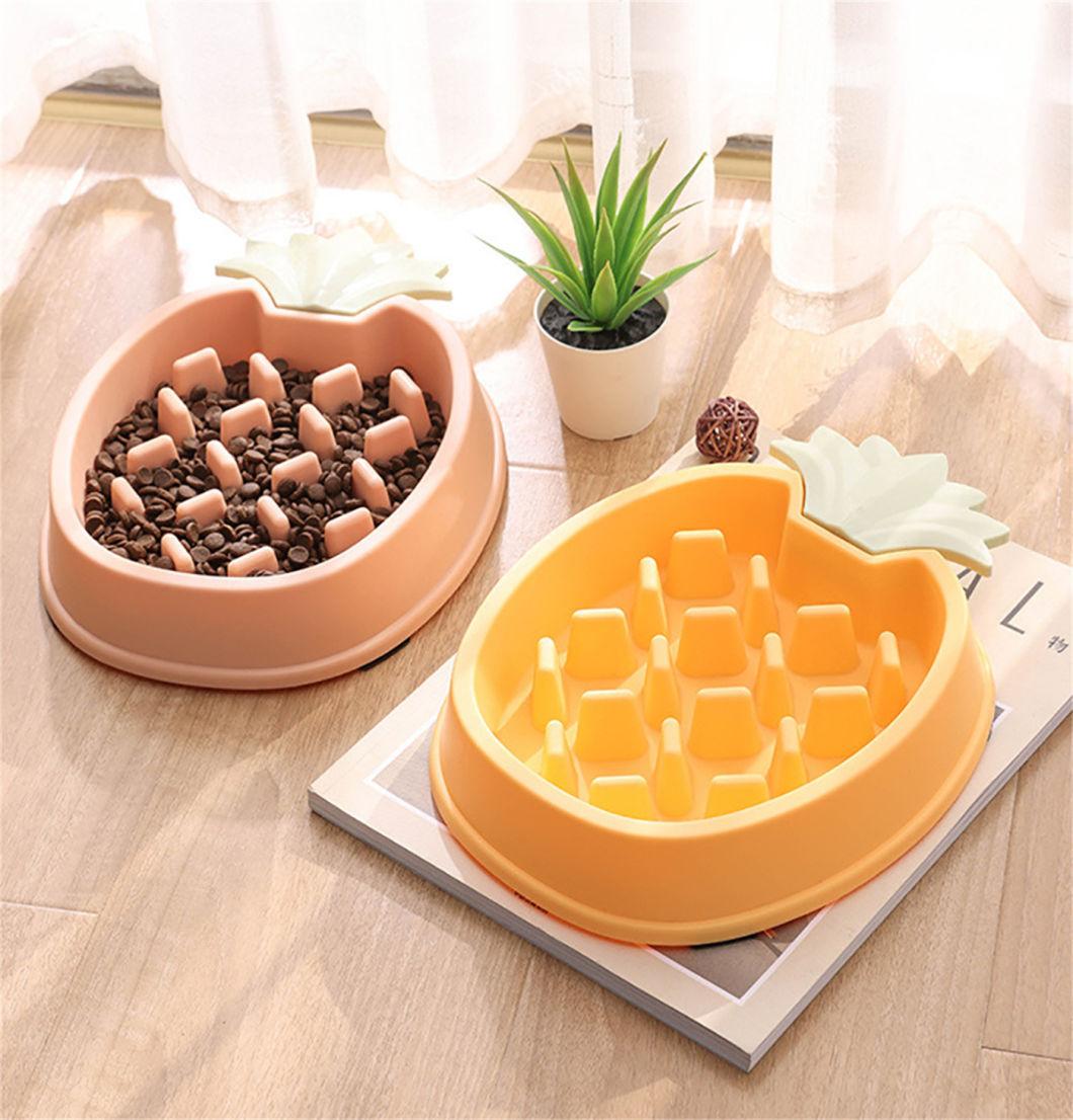 Pet Dog Slow Food Bowl Fat Non-Slip Multiple Colors Shapes