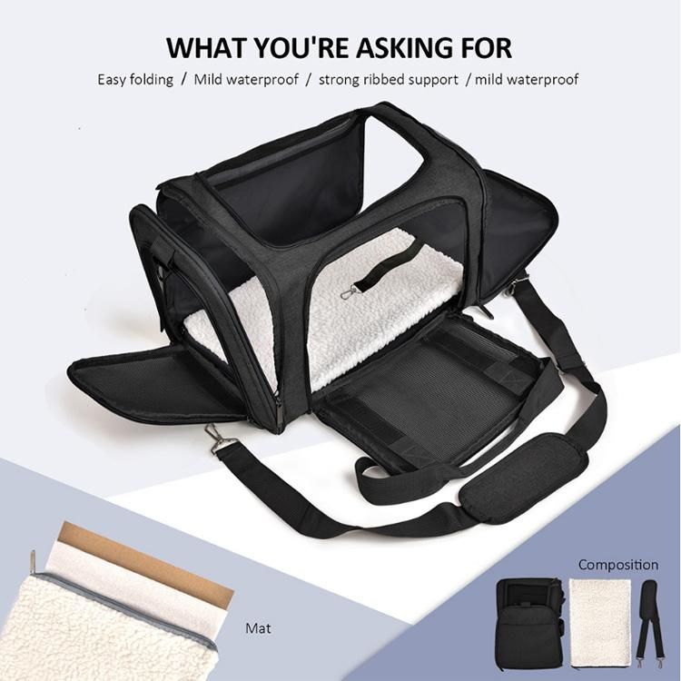 Pet Items Wholesale Custom Fashion Foldable Pet Carrier Bag Portable Outdoor Travel Dog Carrier